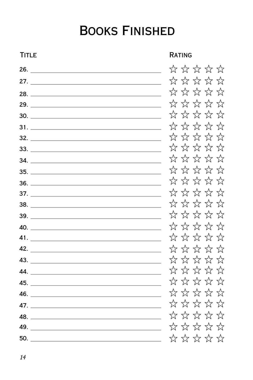 Reading Journal for Book Lovers