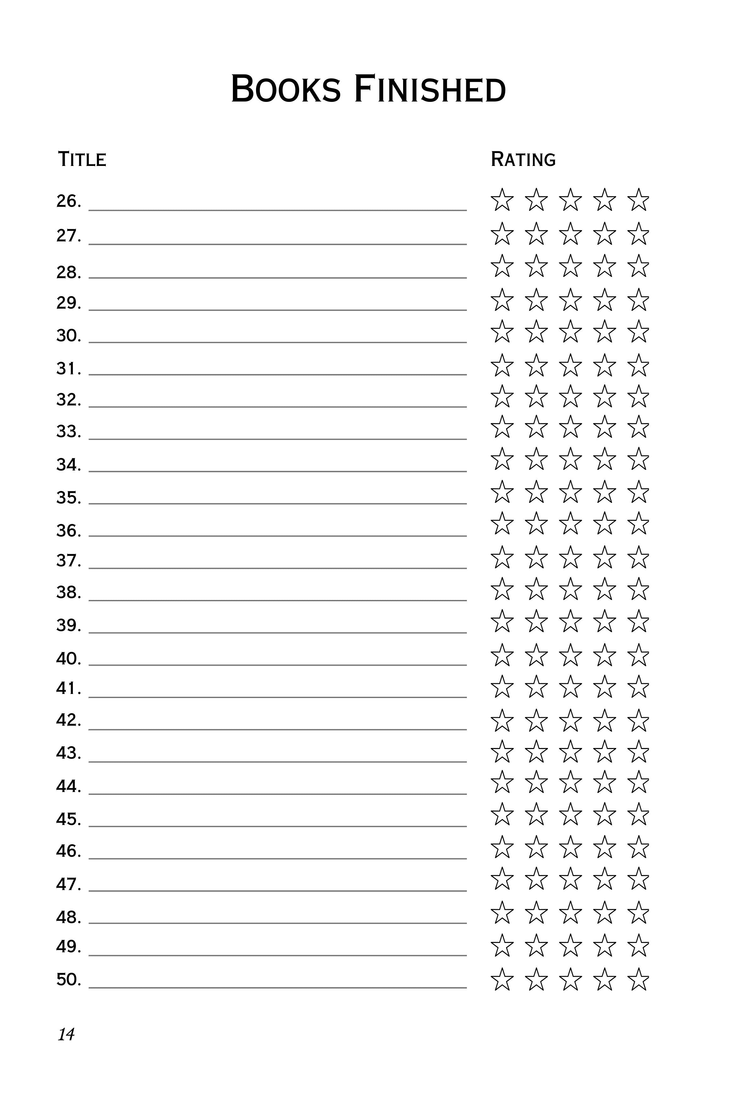 Reading Journal for Book Lovers