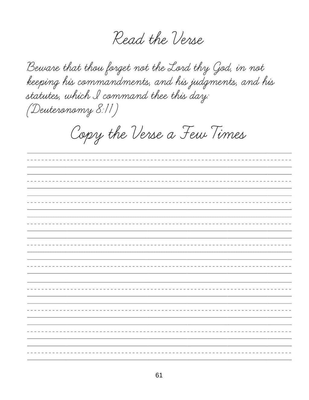 Bible Cursive Handwriting: Alphabet, Words, Verses for Ages 8+