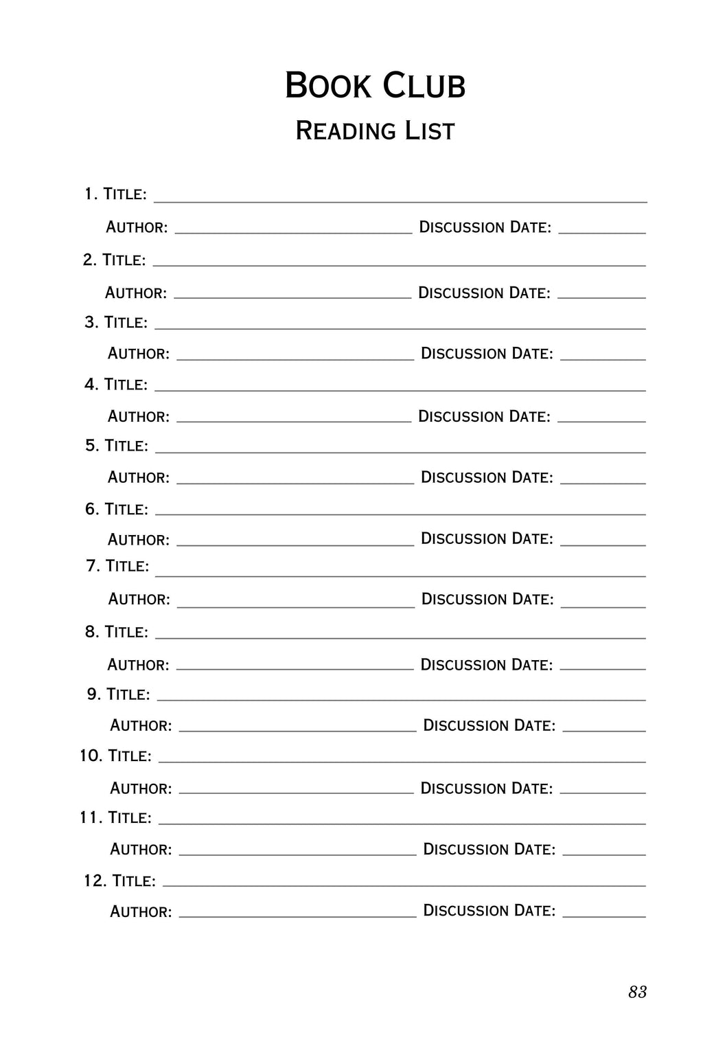 Reading Journal for Book Lovers