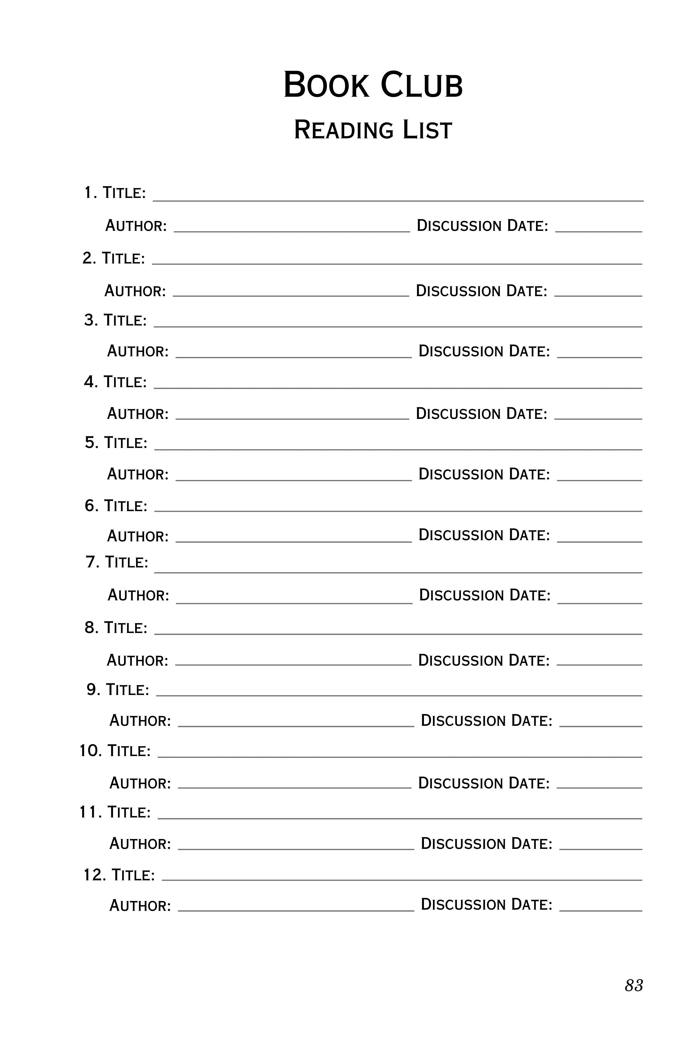 Reading Journal for Book Lovers