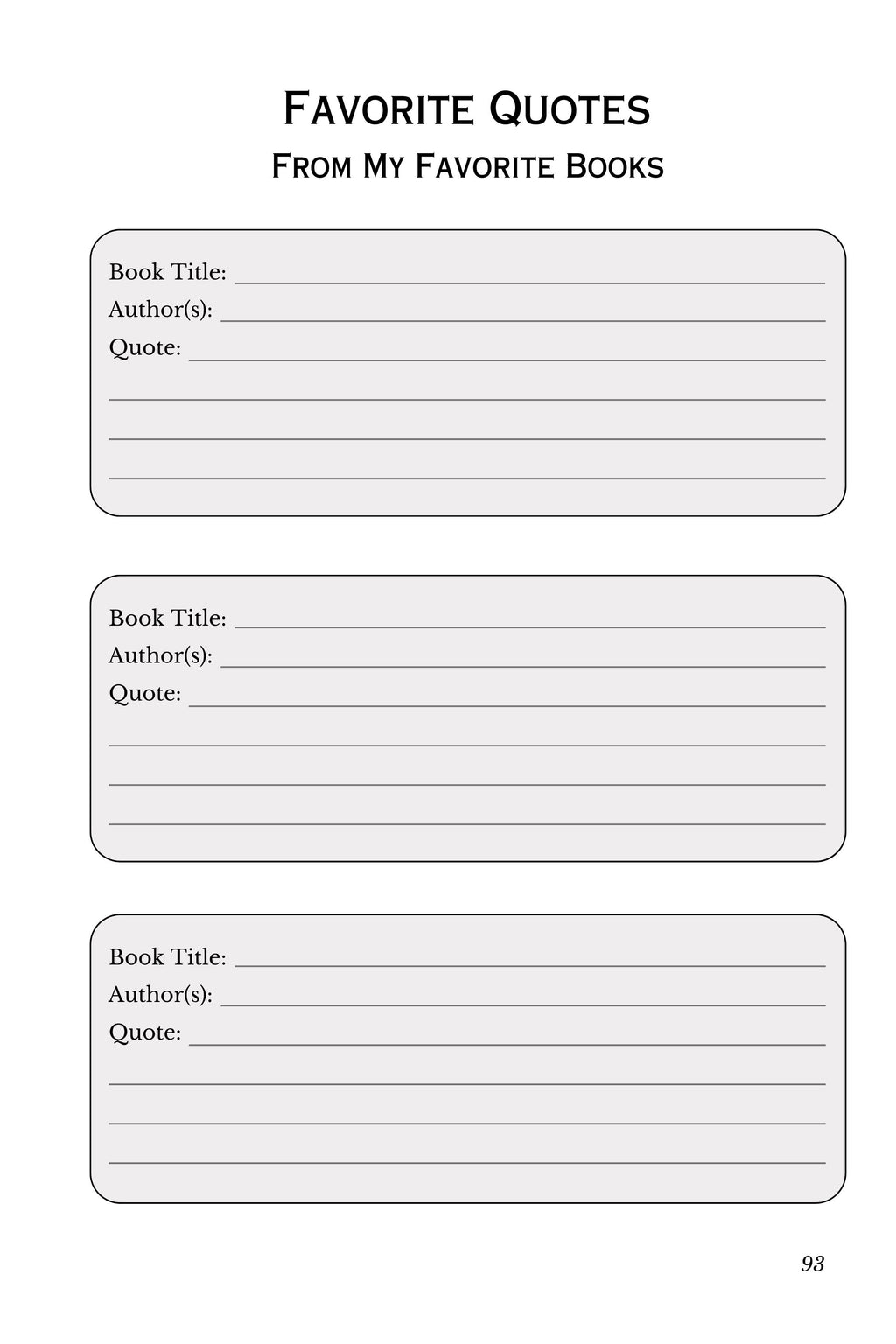 Reading Journal for Book Lovers