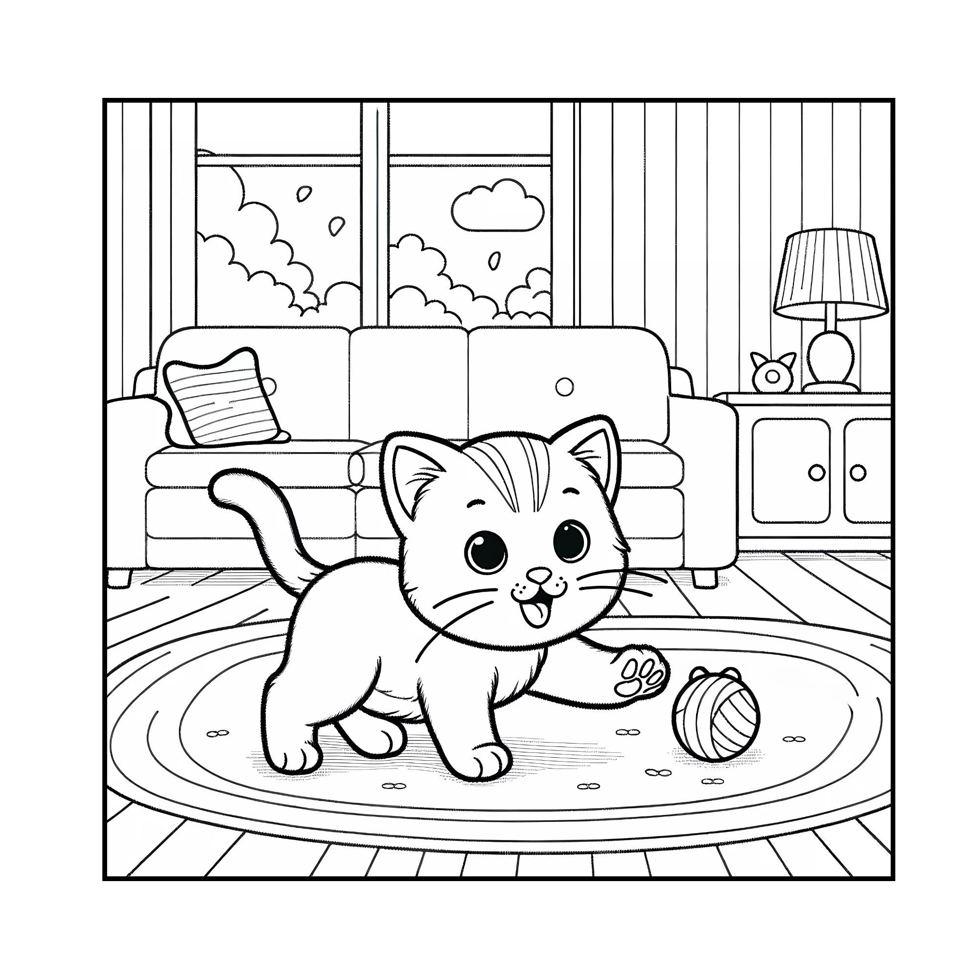 Cats & Kittens Coloring Book