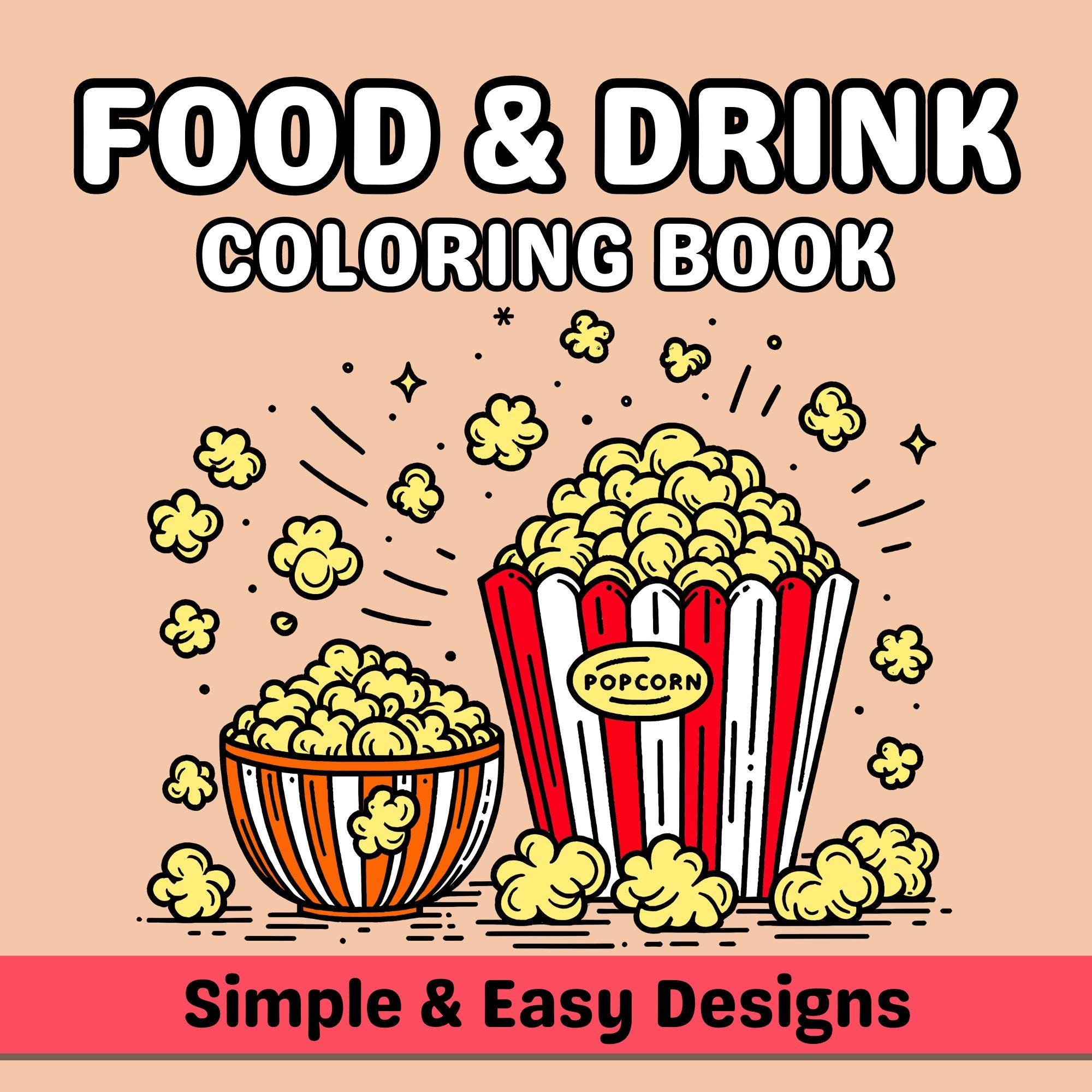 Food & Drink Coloring Book