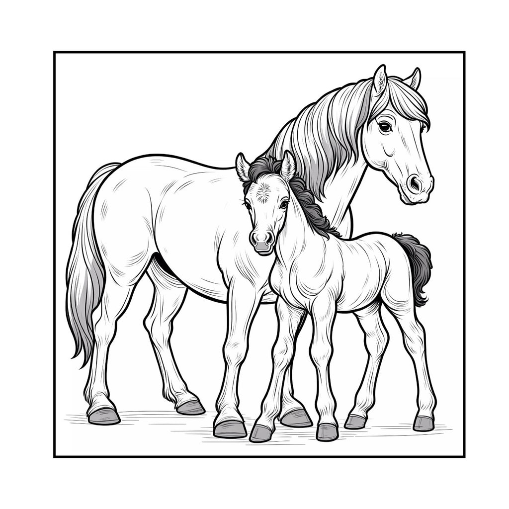Horses Coloring Book