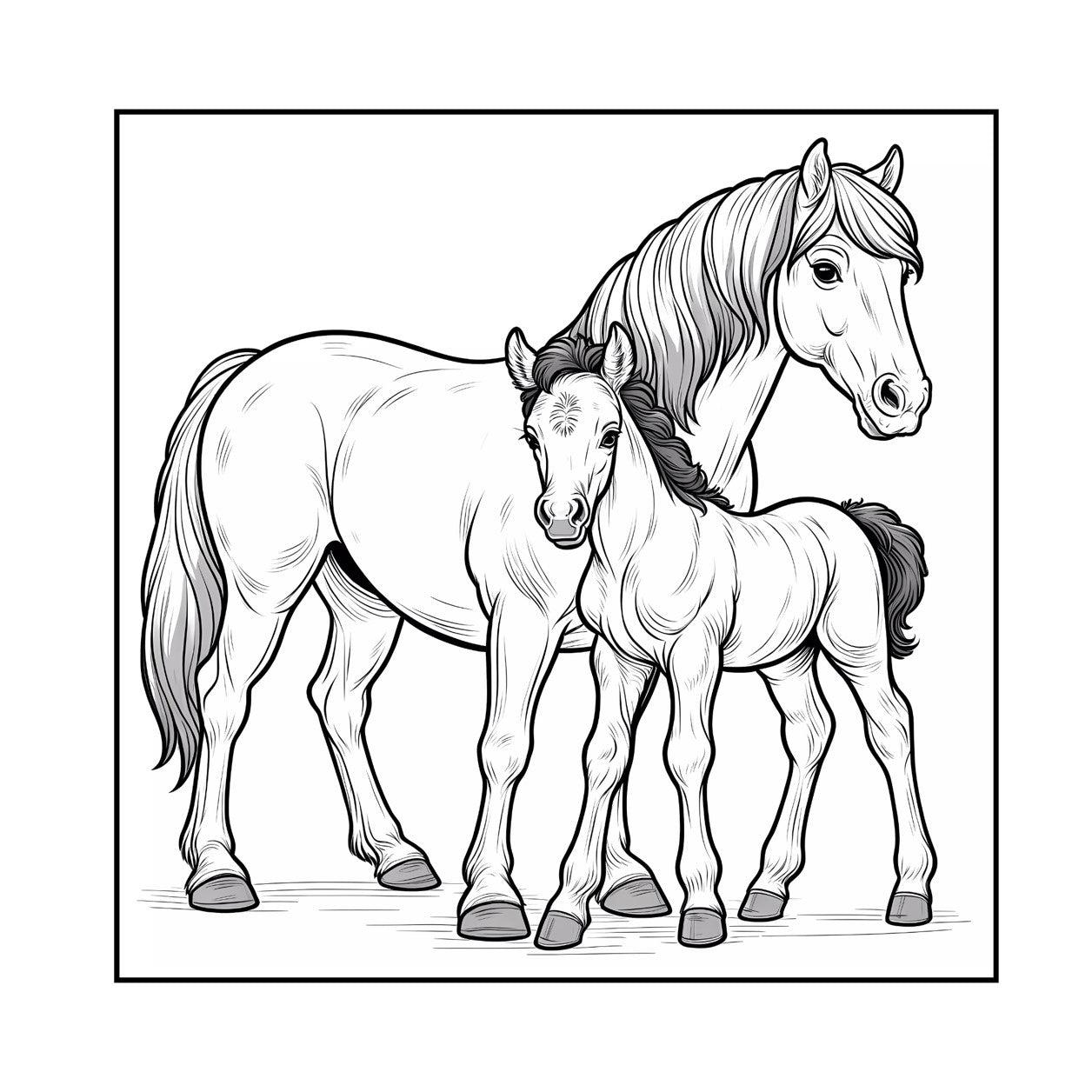 Horses Coloring Book