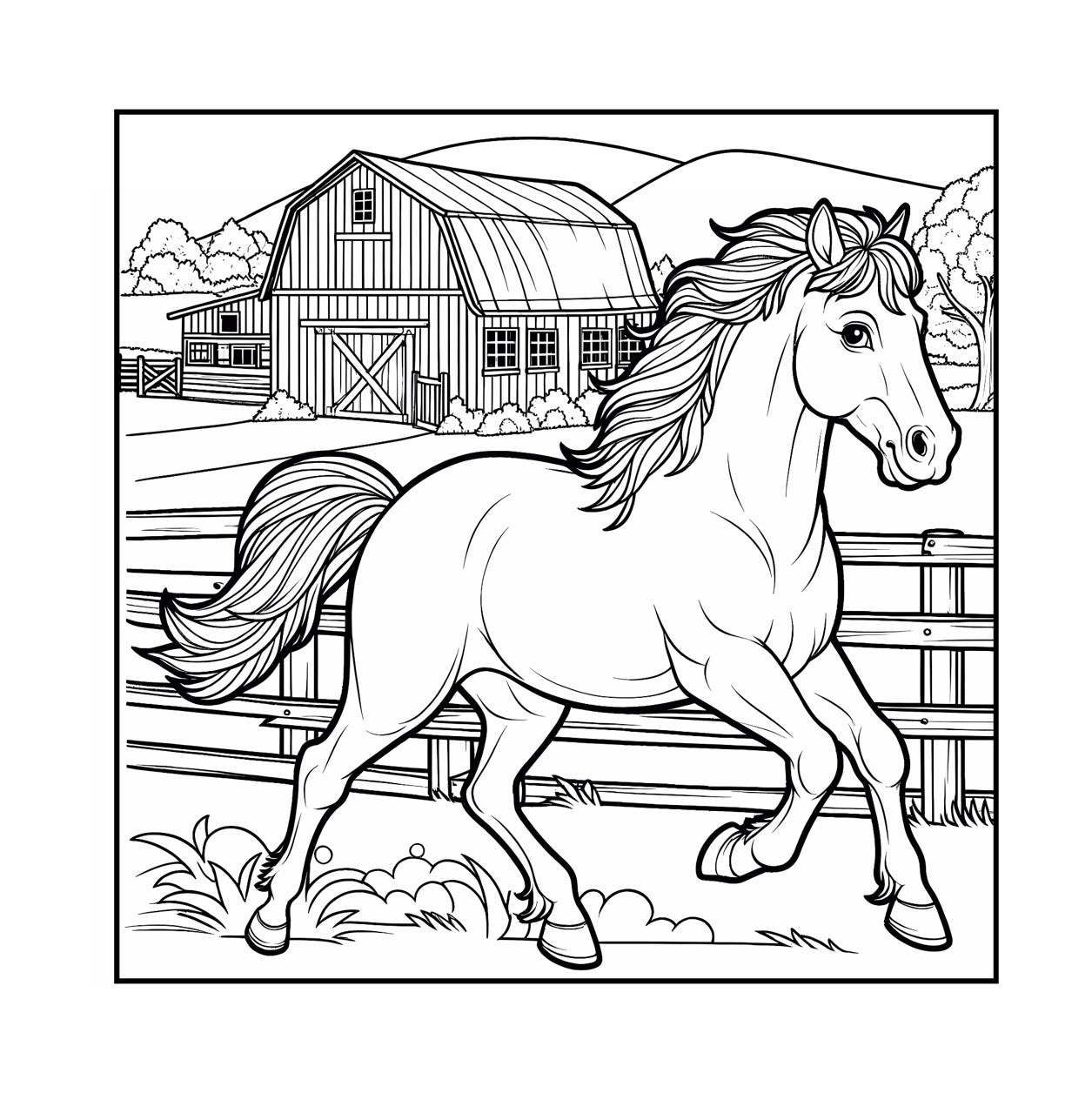Horses Coloring Book