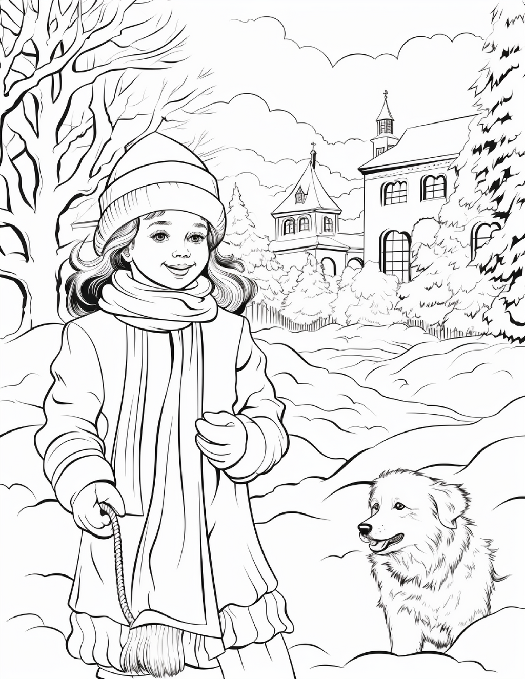 Winter Coloring Book for Kids