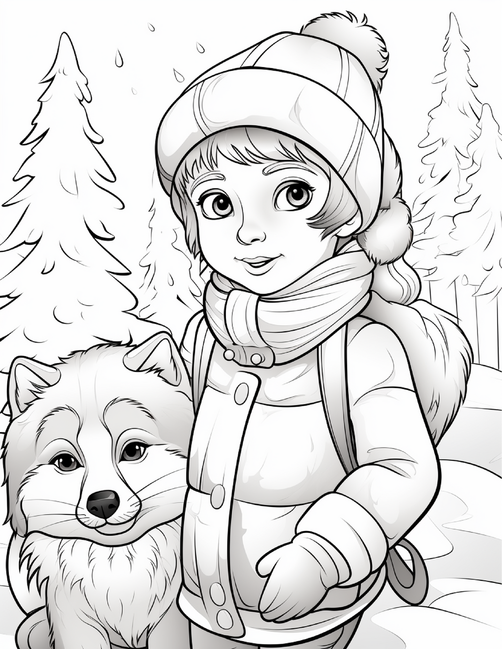 Winter Coloring Book for Kids
