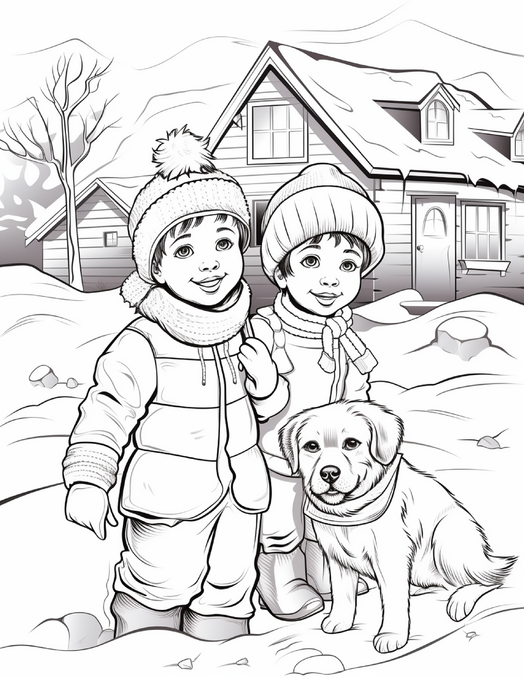 Winter Coloring Book for Kids