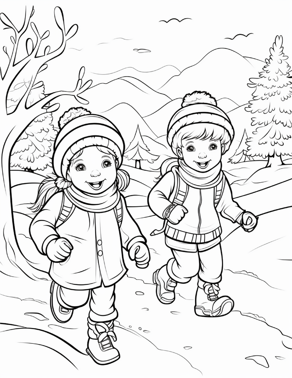 Winter Coloring Book for Kids